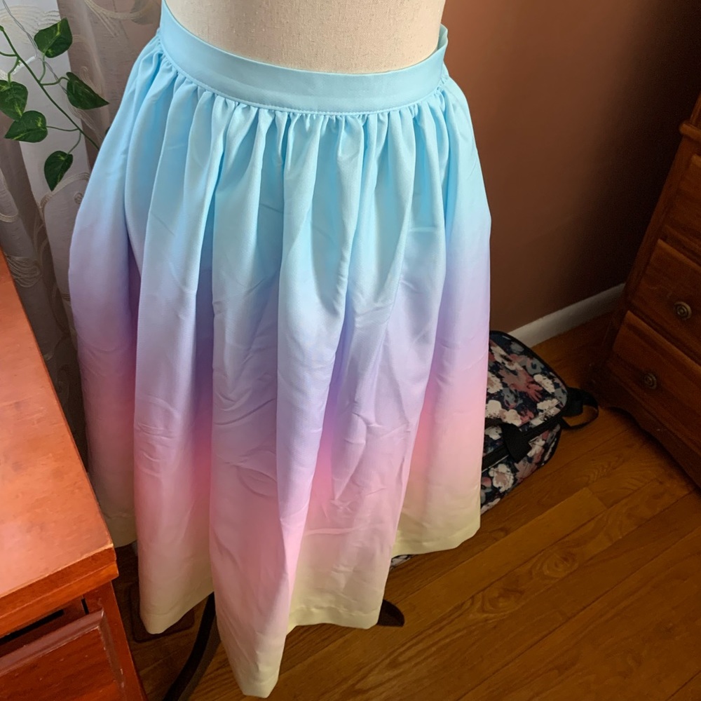 Pastel rainbow ombré skirt with pockets